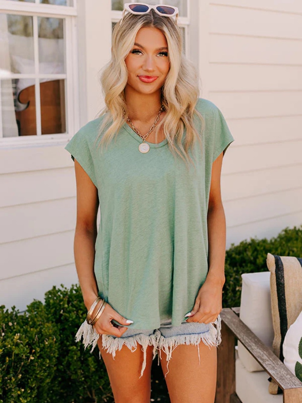 NWT Spruce Linen Blend Shift Top
